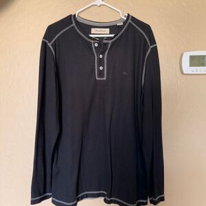 Men's L Tommy Bahama Black Thermal Shirt